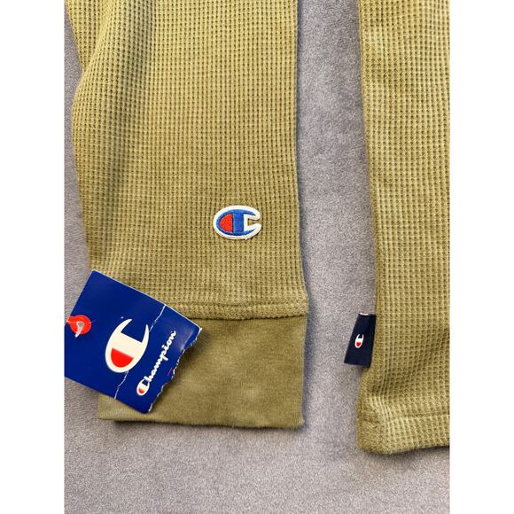 Champion Waffle Long Sleeve Shirt / Cargo Green / Mens Med *New w/Tag - Picture 8 of 10